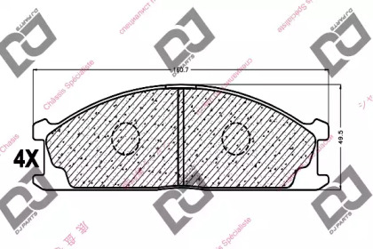 Комплект тормозных колодок DJ PARTS BP1096